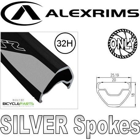 AlexRims EVO-2 650B/27.5 Wheel - White Hub, Black Spokes