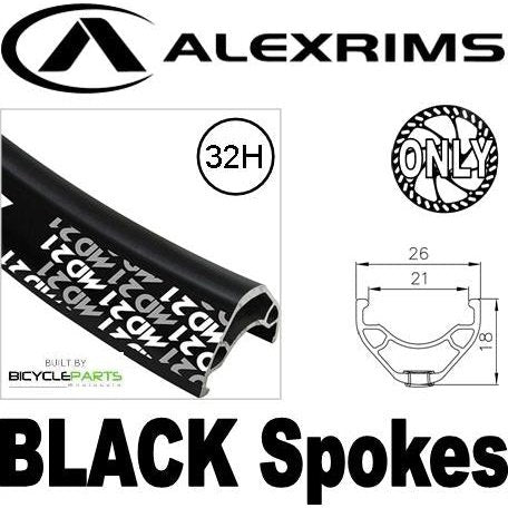 AlexRims MD21 29er Front Wheel - Lightweight Sealed Hub, 6 Bolt Disc, Black Rim & Spokes