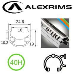 AlexRimsRims DH19 700c Rim - Schrader Valve, Rim Brake, Eyeleted, MSW