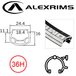 AlexRimsRims DM18 26" Rim - Schrader Valve, Rim Brake, Eyeleted, MSW