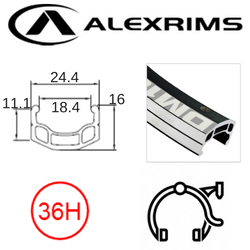 AlexRimsRims DM18 700c Rim - Schrader Valve, Rim Brake, Eyeleted, MSW