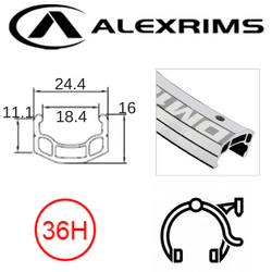 AlexRimsRims DM18 700c Rim - Schrader Valve, Rim Brake, Silver Finish