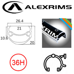 AlexRimsRims DM21 26" Rim - Schrader Valve, Rim Brake, E-bike Compatible