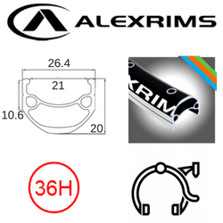 AlexRimsRims DM21 29er Rim - Schrader Valve, Rim Brake, E-bike Compatible