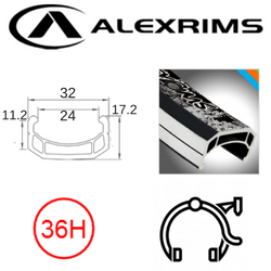 AlexRimsRims DM24 20" Rim - Schrader Valve, Rim Brake, Eyeleted, MSW