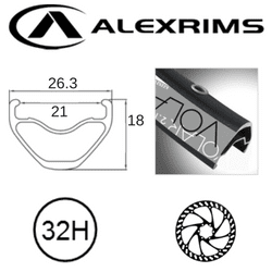 AlexRimsRims Volar 2.1 27.5/650B Disc Brake Rim - Tubeless Ready