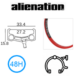 Alienation Black Sheep 20" Rim - 48H - Red