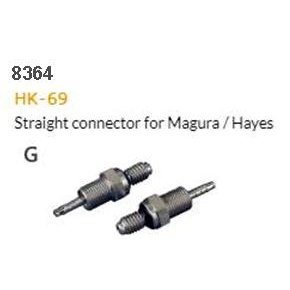 Alligator Magura/Hayes HK-69 Hydraulic Hose Fitting - Straight Connector, Stainless Steel