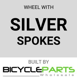 Alloy 16" Front Wheel - Silver Rim, Steel Hub, Stainless Spokes