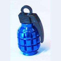 Alloy Blue Grenade Valve Cap - A/V Compatible