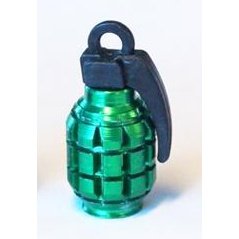 Alloy Green Grenade Valve Cap - A/V Compatible