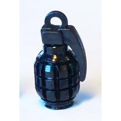 Alloy Grenade Valve Cap - Black A/V