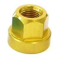 Alloy Hub Axle Nut - 3/8" Flange, Gold