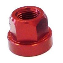 Alloy Hub Axle Nut - 3/8" Flange, Red