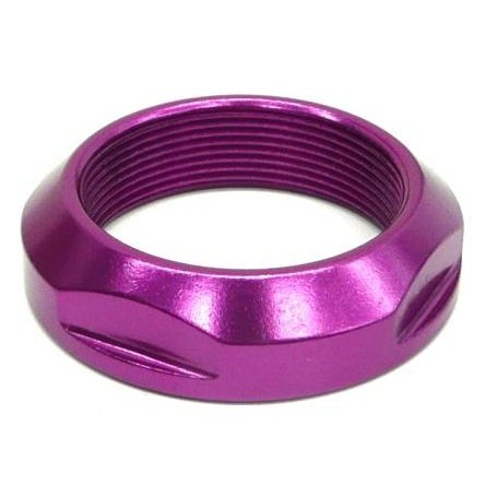 Alloy Lock Nut - Purple, OD1 1/8 or ID25.4 Dia - Bling Upgrade