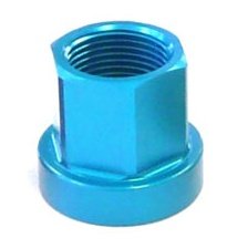 Alloy M14 Flange Axle Nut - Blue