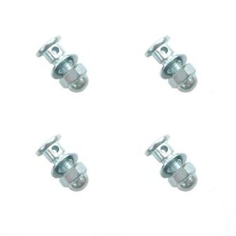 Alloy M5 Anchor Bolt & Nut Set - Dome Nut, Silver 4 Pack