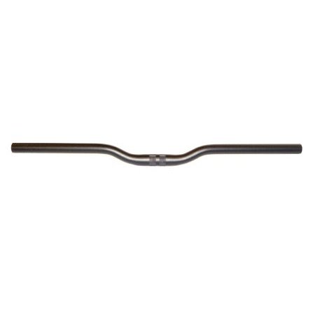 Alloy MTB 25.4mm Handlebar Wide, Rise, Sweep, Butted, Black