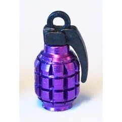 Alloy Purple Grenade Valve Cap - A/V