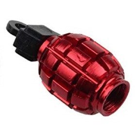 Alloy RED Grenade Valve Cap - A/V