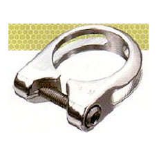 Alloy Seat Post Clamp 28.6mm with Lip - Silver