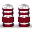 Alloy Valve Cap with Red Nut - Universal Fit