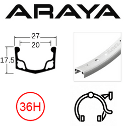 Araya 26" Double Wall Rim for A/V Bikes - 590mm Silver