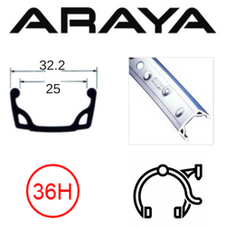 Araya 7X Retro Rim - 26" Silver - Schrader Valve