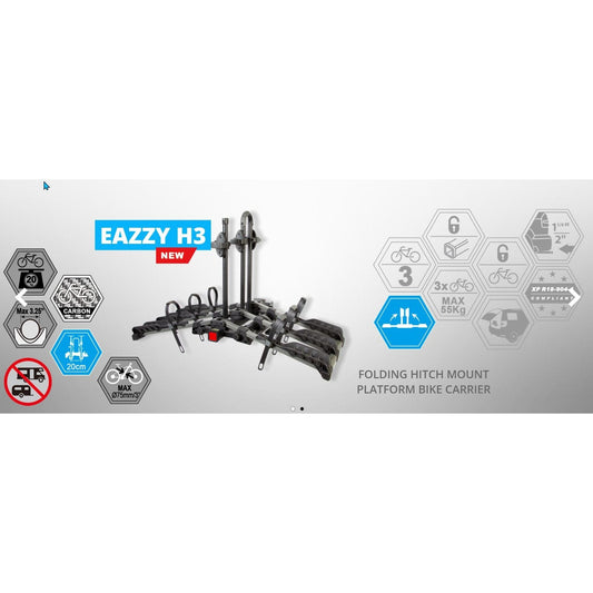 BUZZRACK Eazzy H3 Hitch Bike Rack - 3 Bike Platform