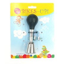 BikesUp AirBlast 15cm Bike Horn - Silver with Black Rubber Bulb