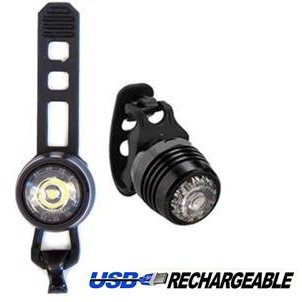 BikesUp Six20 Front USB Light - Rechargeable, 3 Function, Alloy, BLACK