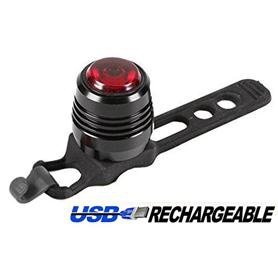 BikesUp Six20 Rear USB Light - Lithium Rechargeable, 3 Functions, Alloy, BLACK