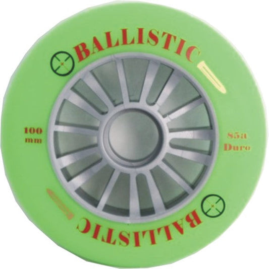 Bulletproof "Ballastic 100mm Scooter Wheel - Silver Core, Green PU"