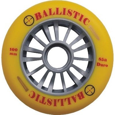 Bulletproof "Ballastic 100mm Scooter Wheel - Silver Core, Yellow PU"