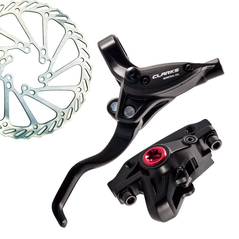 CLARKS Hydraulic Disc Brake Set - 2 Piston, Front & Rear, Post & IS Mount, 160mm Rotors