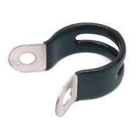 Carrier Stay Bracket 22mm Rubber Coated - Black/Silver Pack of 4