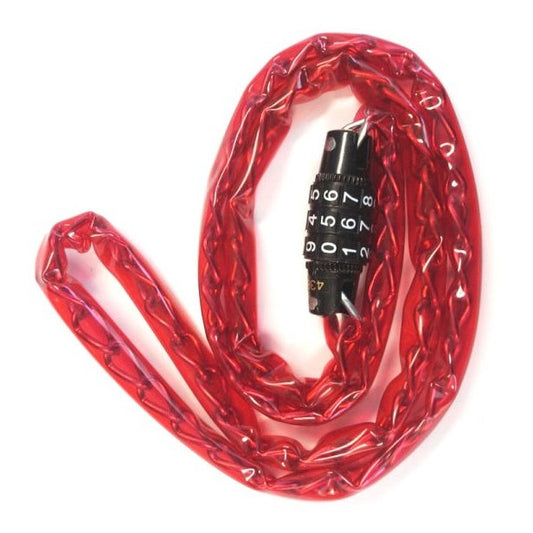 Chain Lock 2.3mm x 915mm - 3 Digit Code Red