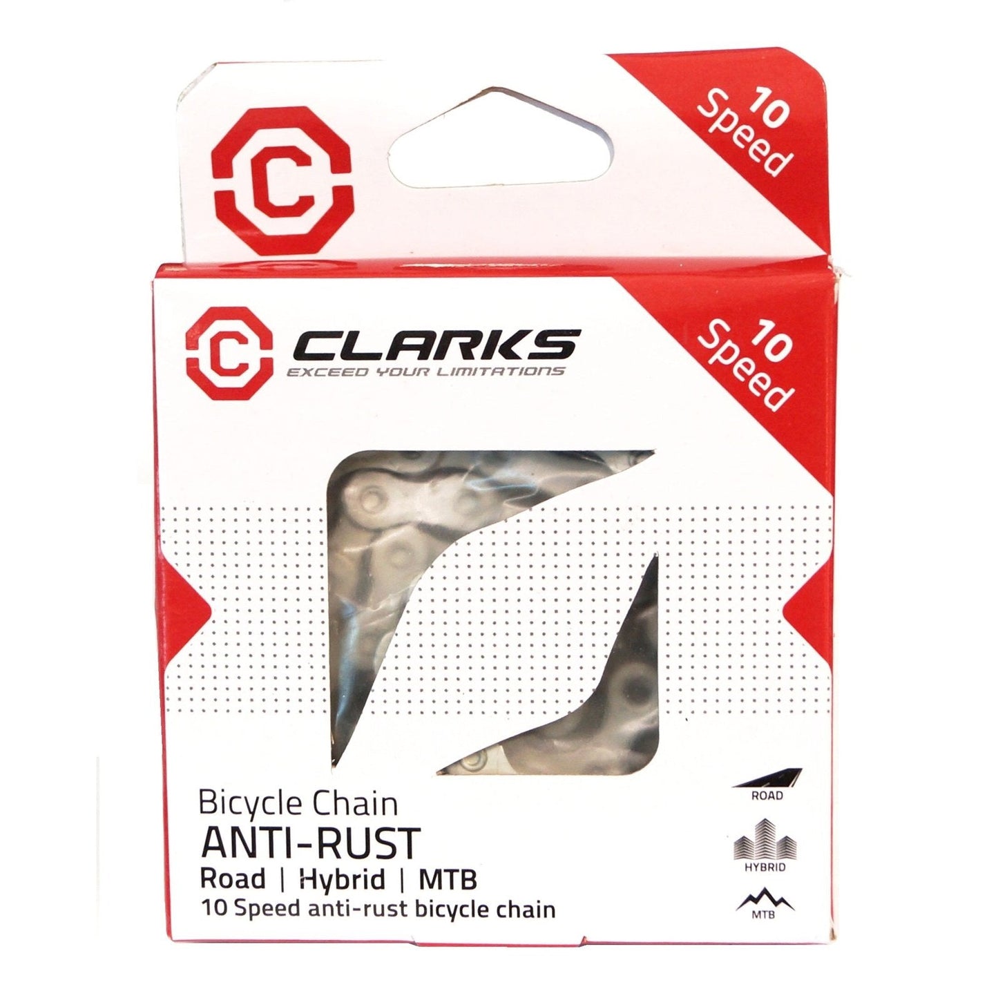 Clarks 10-Speed Chain Anti-Rust Silver w/ Connect Link