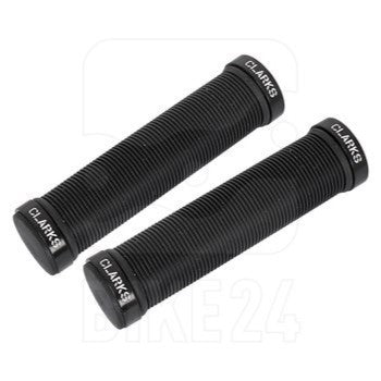 Clarks Dual Lock-On Grips - 130mm, Ribbed Pattern, All Black