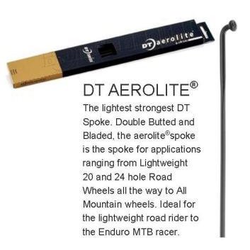 DT Aerolite Spoke - 280mm Black Bladed Stainless Steel J Hook