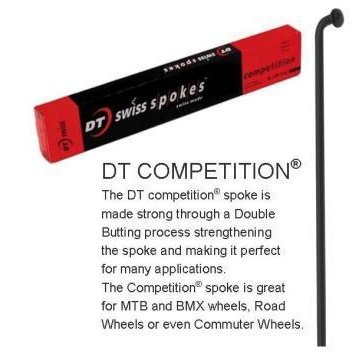 DT Competition Spoke - 250mm Black Stainless Steel J Hook