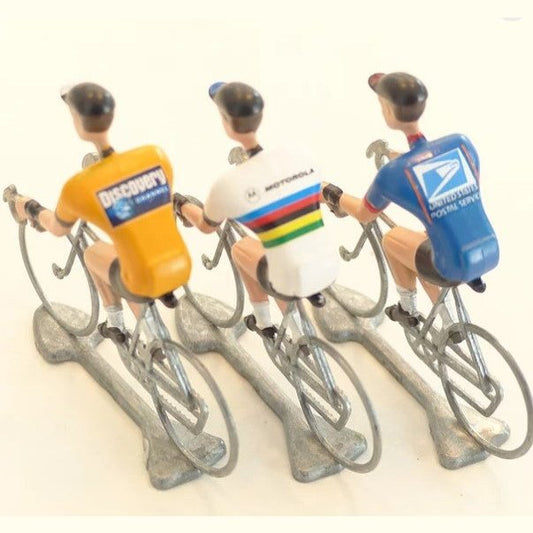 FLANDRIENS Armstrong Cyclist Set - 3 Hand-Painted Metal Figures in Jerseys