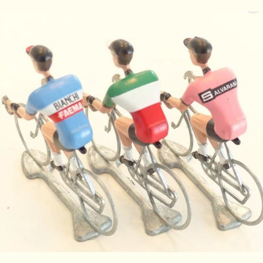 FLANDRIENS Hand Painted Metal Cyclists - Gimondi in 3 Jerseys