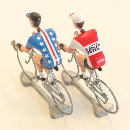 FLANDRIENS Hand-Painted Metal Cyclists with Bic Jerseys