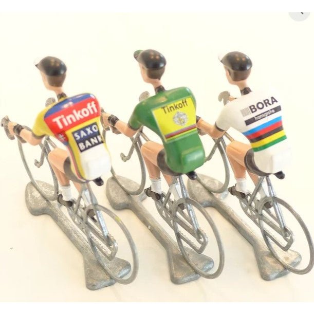 FLANDRIENS Sagan Cyclist Models - 3 Hand Painted Metal Figures in Different Jerseys