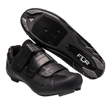 FLR Shoes F-35-III Pro Road Cycling Shoes - R250 Outsole, Velcro Laces, Size 36, Black