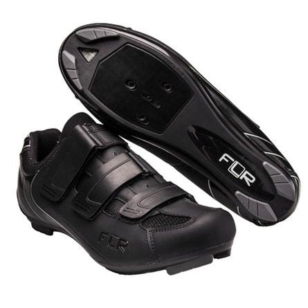 FLR Shoes F-35-III Pro Road Cycling Shoes - R250 Outsole, Velcro Laces, Size 48, Black