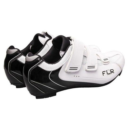 FLR Shoes F-35-III Pro Road Shoes - White/Black, Velcro Laces, R250 Outsole, Size 36