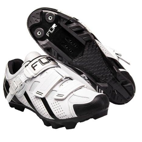 FLR Shoes F-65-III MTB Shoes - M250 Outsole, Clip & Velcro Laces, Size 36, White