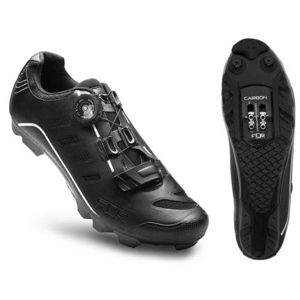 FLR Shoes F-75-II Elite MTB Shoes - Carbon Plate, Single Dial, Size 44, Black